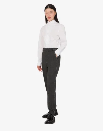 Pantalones de lona de lana bordados