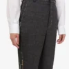 Pantalones de lona de lana bordados