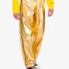 Pantalones de muselina de algodón laminada