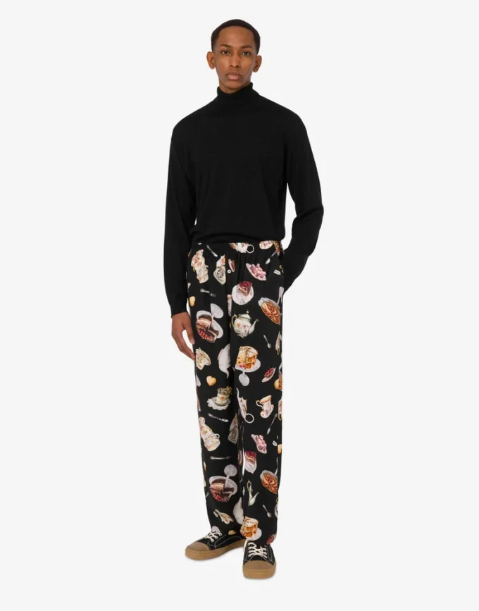 Pantalones de satén estampados