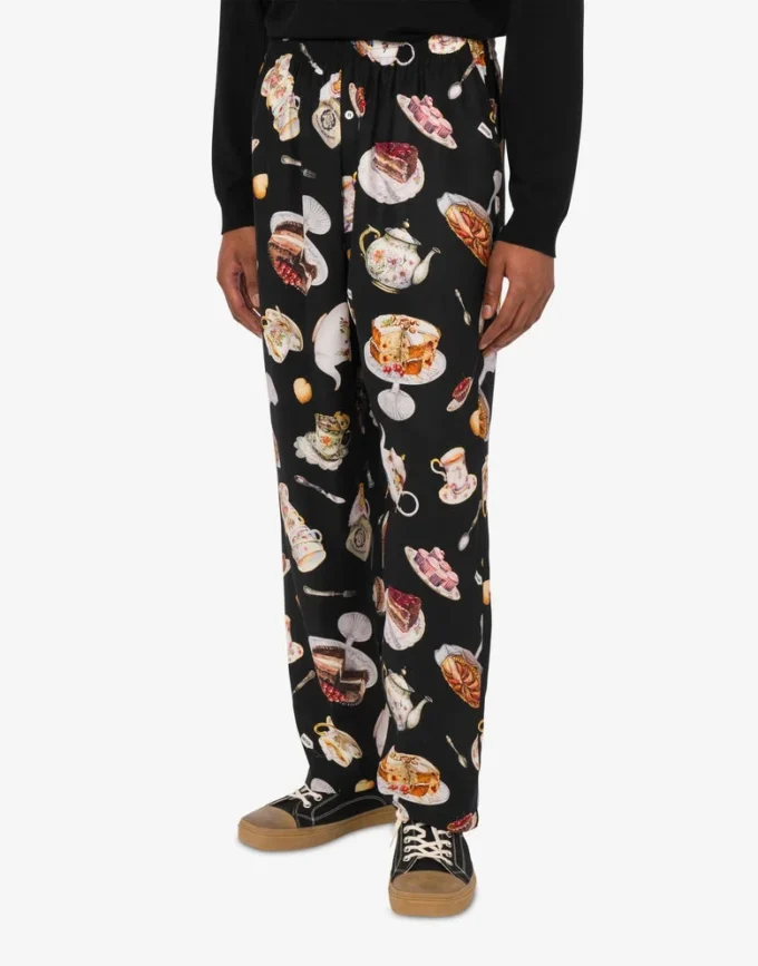 Pantalones de satén estampados