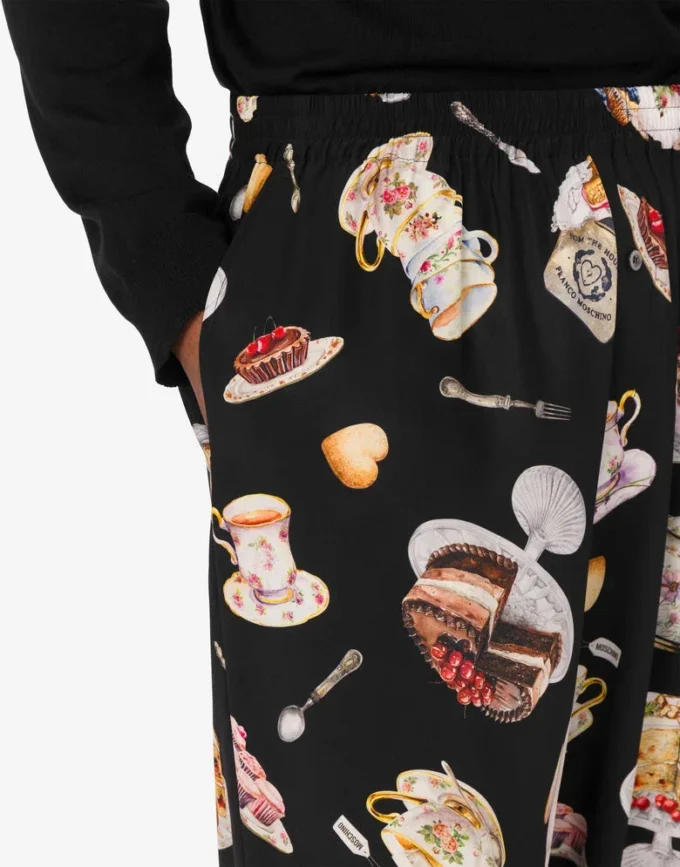 Pantalones de satén estampados