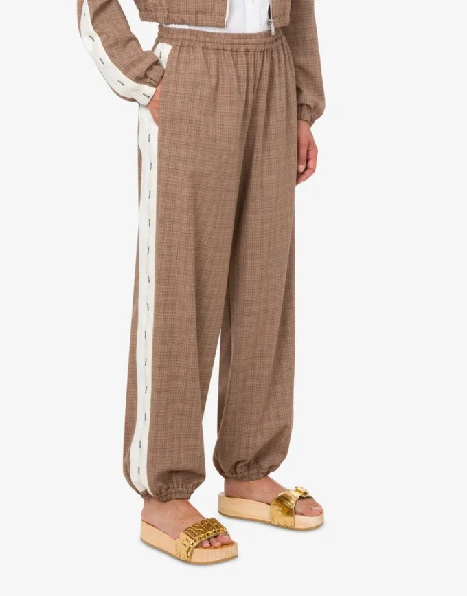 Pantalones de tejido elástico de mezcla de lana Pantalones de tejido elástico de mezcla de lana