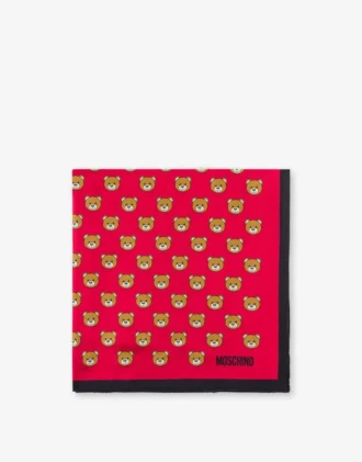 Pañuelo de seda con estampado de ositos por toda la superficie