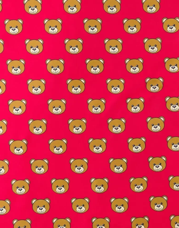 Pañuelo de seda con estampado de ositos por toda la superficie