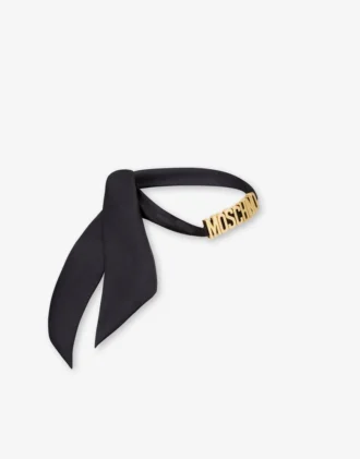 Pañuelo pequeño de seda con logotipo con letras Pañuelo pequeño de seda con logotipo con letras