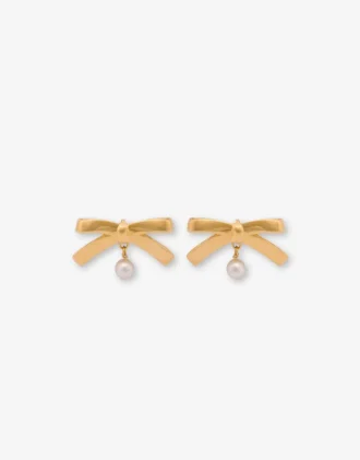 Pendientes de metal con perla