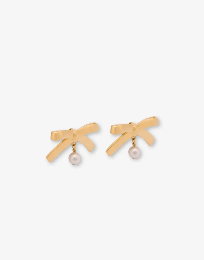 Pendientes de metal con perla