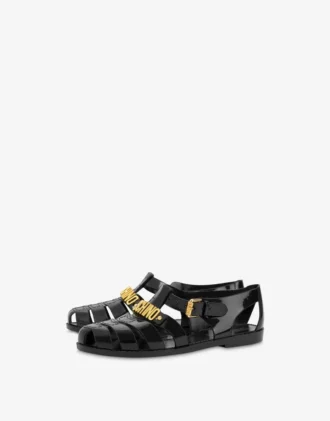 Sandalias de goma con logotipo Lettering