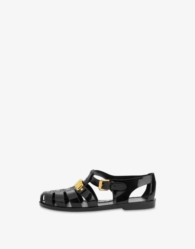 Sandalias de goma con logotipo Lettering