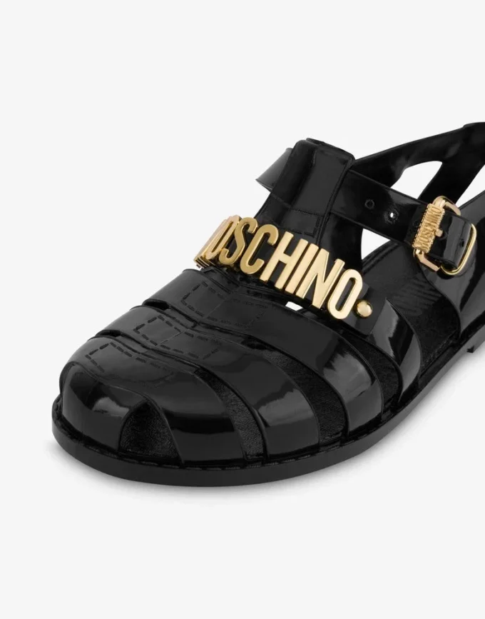 Sandalias de goma con logotipo Lettering