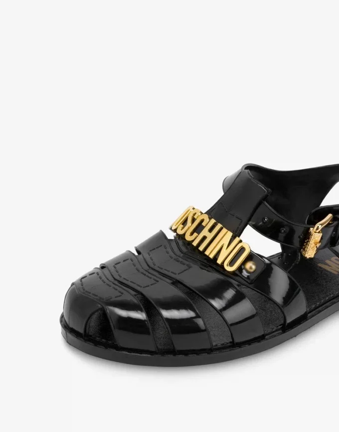 Sandalias de goma con logotipo Lettering