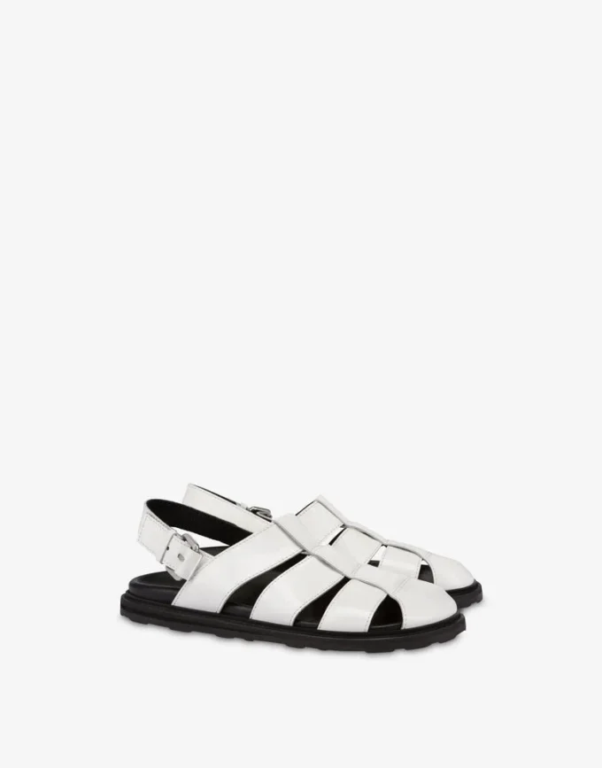 Sandalias de piel de becerro cepillada. Deportivas.