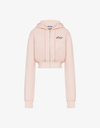 Sudadera corta de algodón bordada