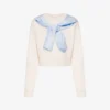 Sudadera corta estampada de algodón Sudadera corta estampada de algodón