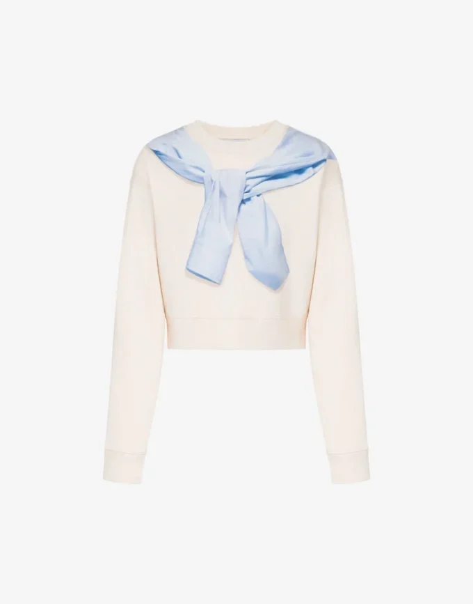 Sudadera corta estampada de algodón Sudadera corta estampada de algodón