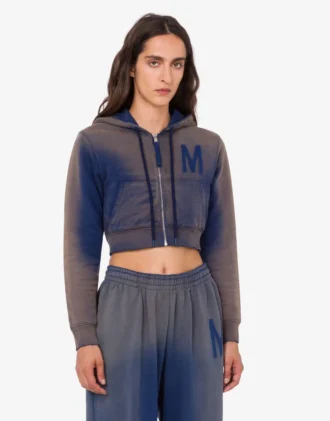 Sudadera corta estampada de algodón orgánico