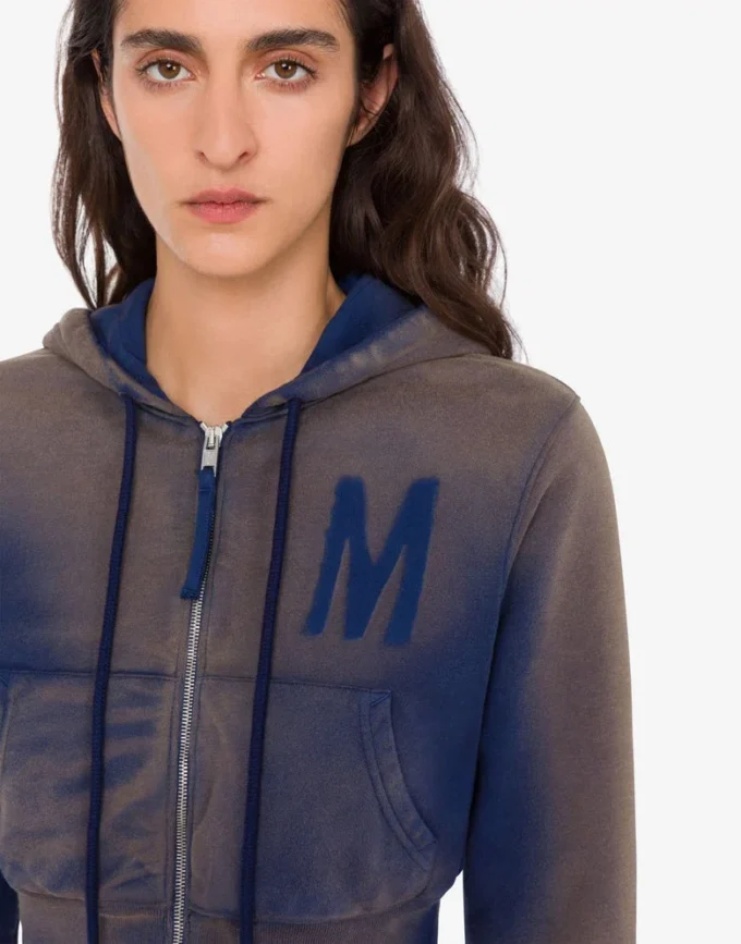 Sudadera corta estampada de algodón orgánico Sudadera corta estampada de algodón orgánico