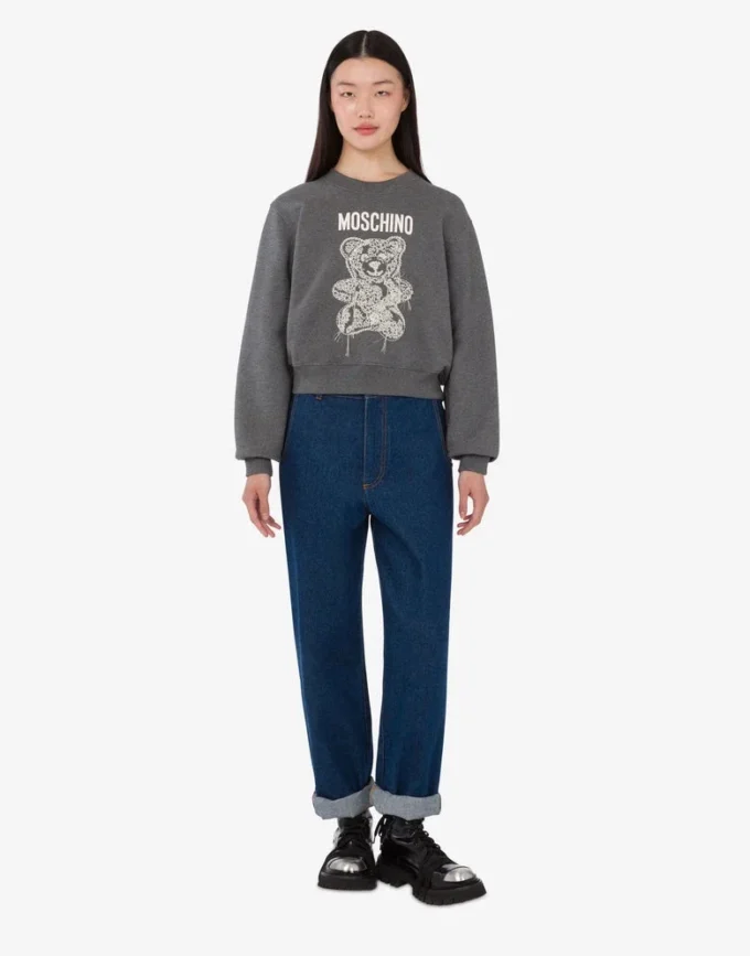 Sudadera de algodón orgánico Moschino Teddy Bear