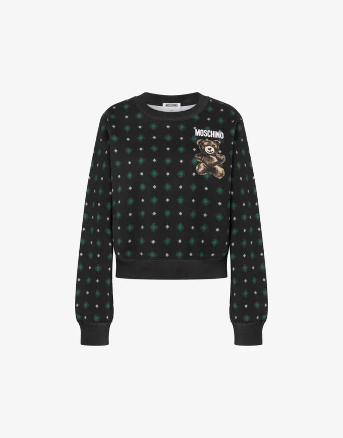 Sudadera de algodón orgánico Moschino Teddy Bear Sudadera de algodón orgánico Moschino Teddy Bear