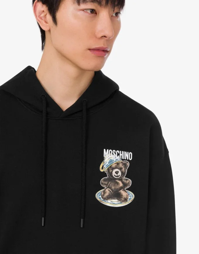 Sudadera de algodón orgánico Moschino Teddy Bear Sudadera de algodón orgánico Moschino Teddy Bear