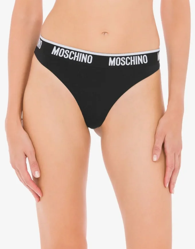Tanga con banda elástica con logotipo
