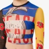 Top corto de tul estampado