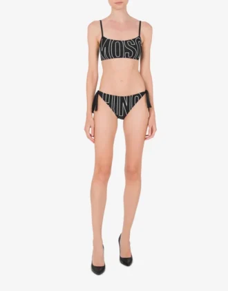 Top de bikini bandeau con logotipo de goma Top de bikini bandeau con logotipo de goma