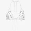 Top de bikini con triángulo y logotipo de goma