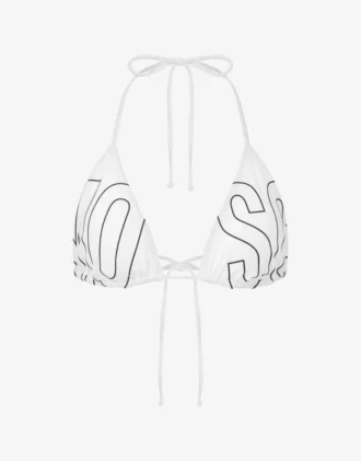 Top de bikini con triángulo y logotipo de goma Top de bikini con triángulo y logotipo de goma