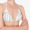 Top de bikini con triángulo y logotipo de goma