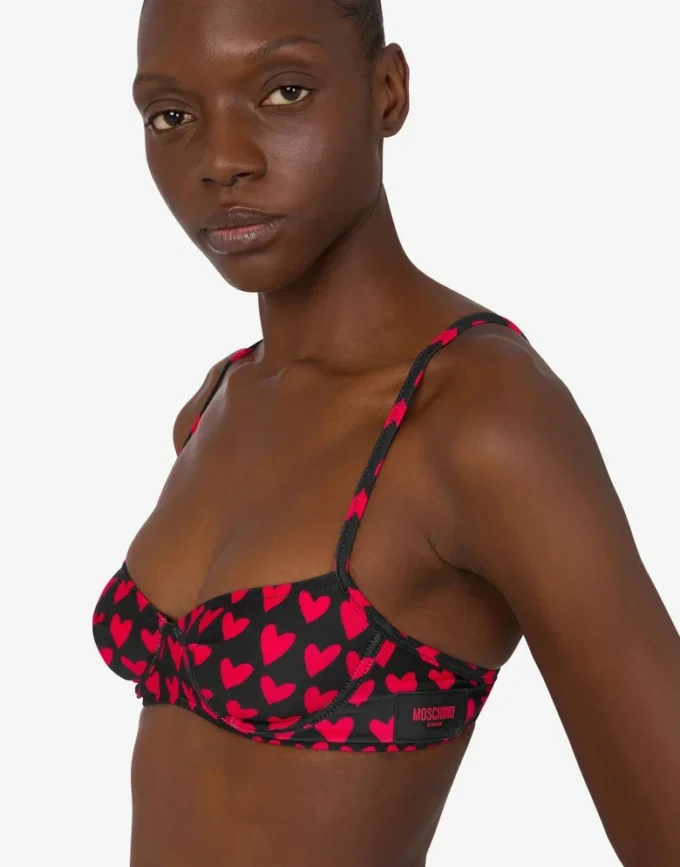 Top de bikini de lycra estampado