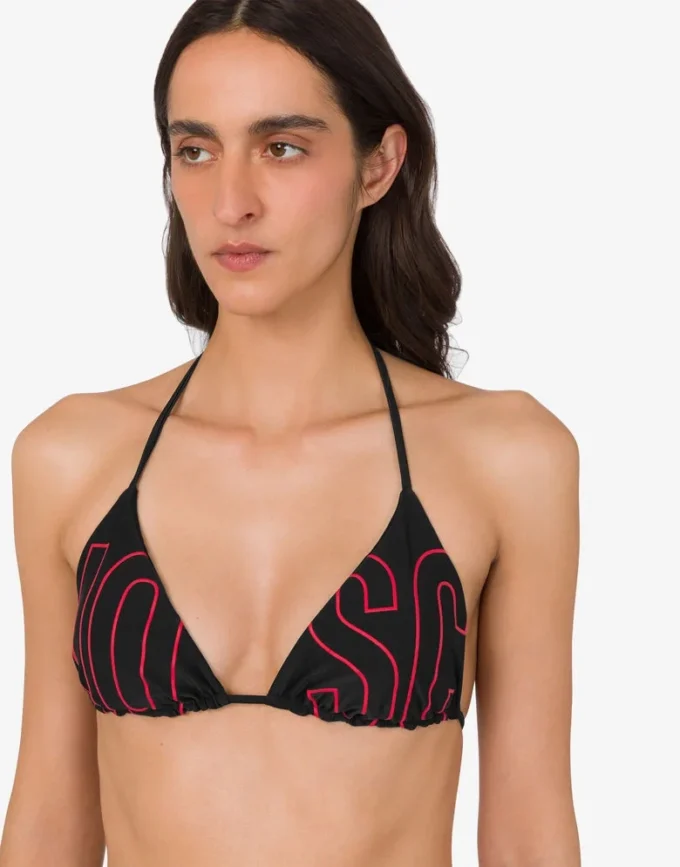 Top de bikini de lycra estampado