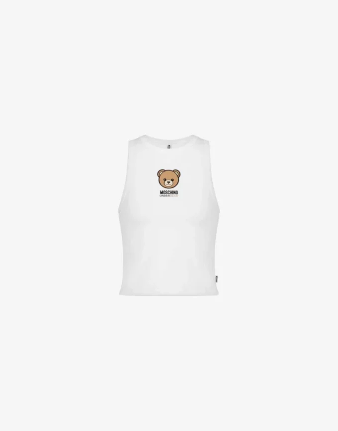 Top de jersey de algodón elástico Moschino Teddy Bear