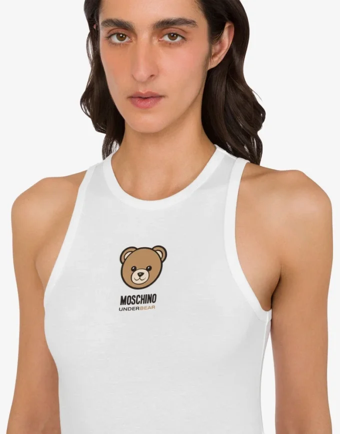 Top de jersey de algodón elástico Moschino Teddy Bear