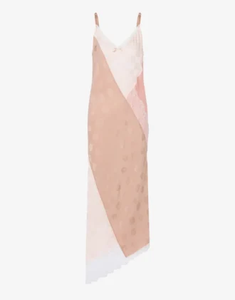 Vestido bordado de mezcla de seda