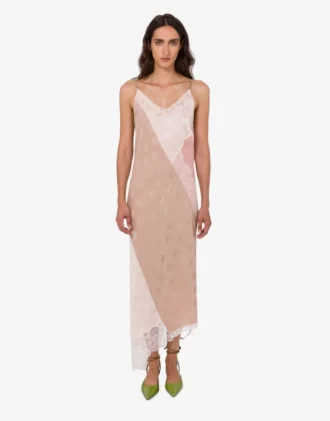 Vestido bordado de mezcla de seda
