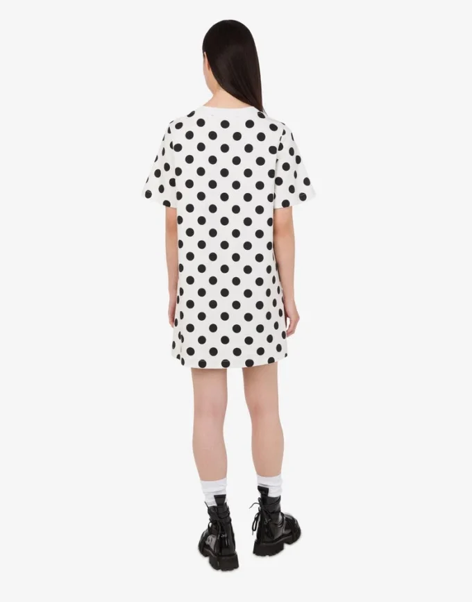 Vestido de algodón grueso con estampado de ositos de peluche Moschino