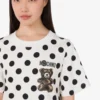 Vestido de algodón grueso con estampado de ositos de peluche Moschino