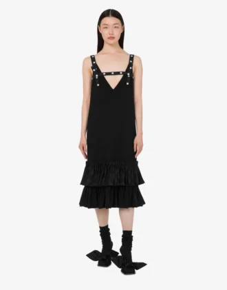 Vestido de crepé elástico