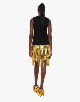 Vestido de crepé elástico con adornos