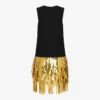Vestido de crepé elástico con adornos Vestido de crepé elástico con adornos
