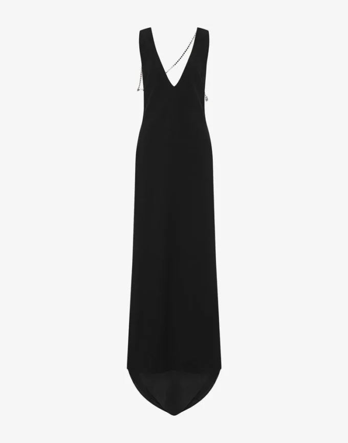 Vestido de crepé elástico con adornos Vestido de crepé elástico con adornos