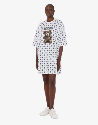Vestido de jersey de algodón orgánico Moschino Teddy Bear