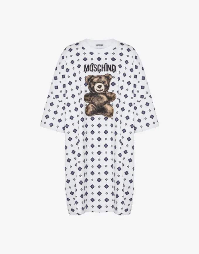 Vestido de jersey de algodón orgánico Moschino Teddy Bear Vestido de jersey de algodón orgánico Moschino Teddy Bear