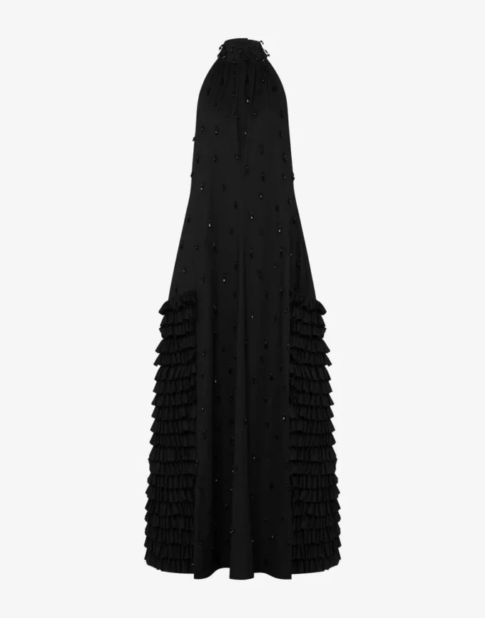 Vestido de popelín de algodón bordado