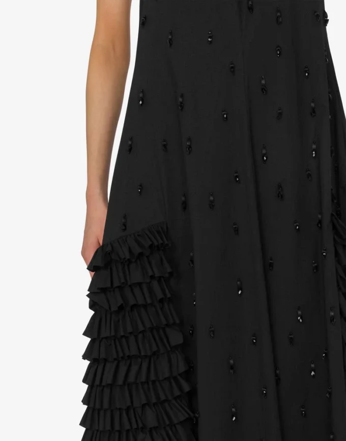 Vestido de popelín de algodón bordado