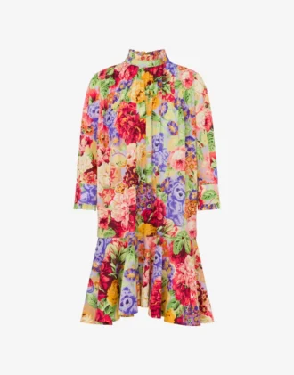Vestido de popelín de algodón estampado