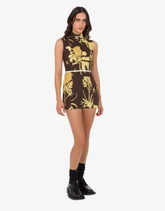 Vestido de popelín de algodón estampado