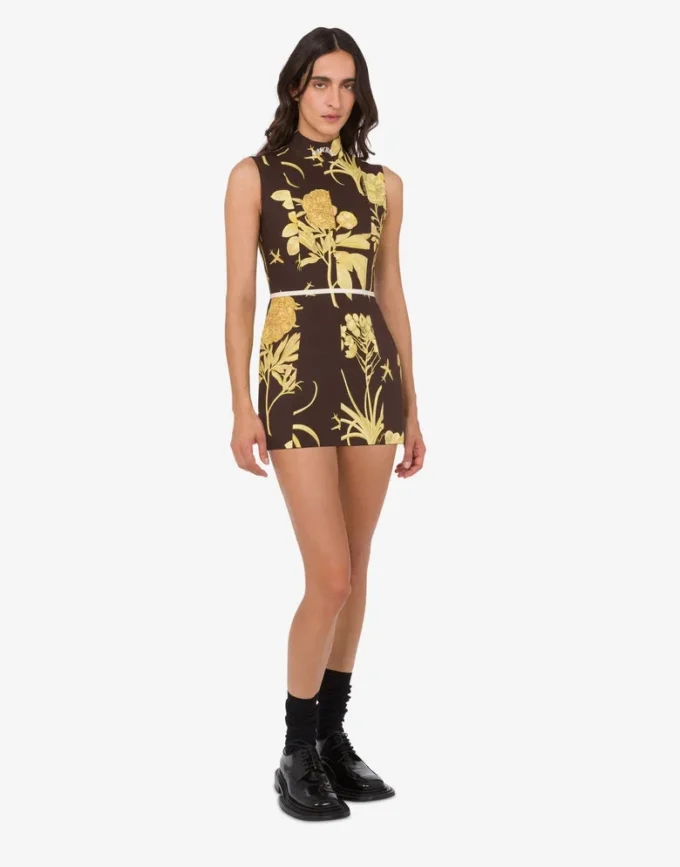 Vestido de popelín de algodón estampado